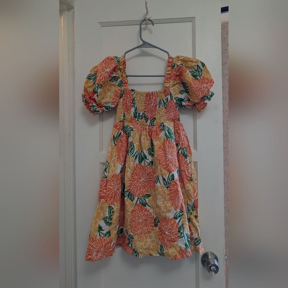 NWOT Faithfull The Brand Linen Mini Dress Size 4 Small Floral Puff Short Spring - Picture 5 of 9